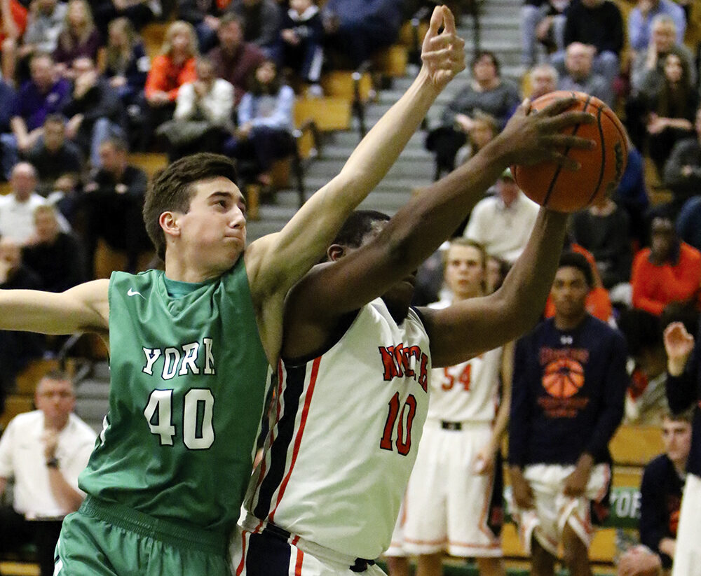 Nick Kosich of York defends in a game at the Tosh tournament.