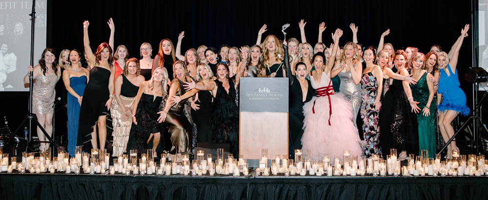 Clarendon Hills Chapter of the Infant Welfare Society (CHIW) is composed of 50 volunteers who are dedicated to fundraising and supporting the Angel Harvey Family Health Center in Chicago. <br><i>Photos courtesy of the CHIW Light Up the Night Masquerade Ball in 2025</i>