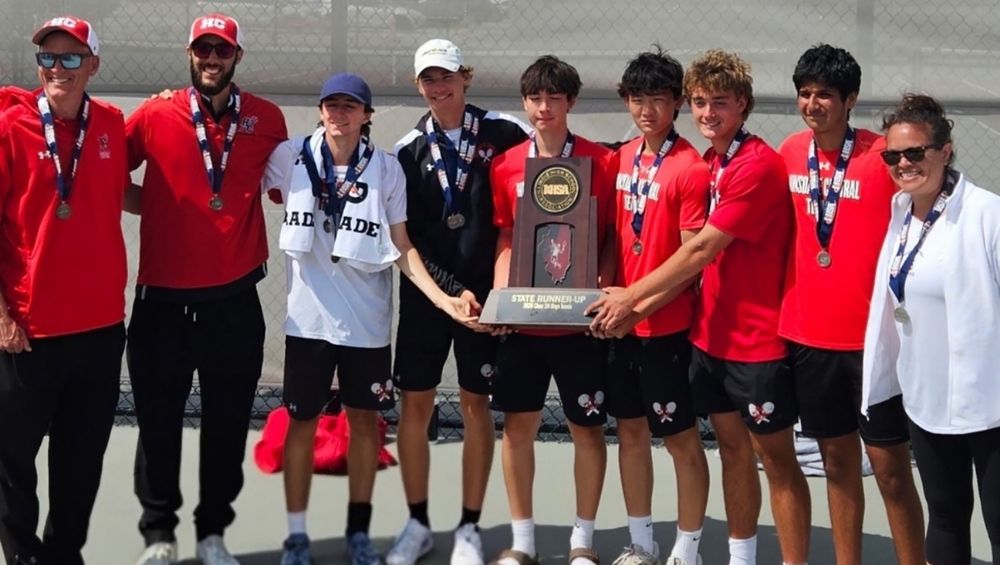 The Hinsdale Central tennis team took second in the state and has won 14 straight top-3 trophies.  
<br><i>Photo courtesy of Hinsdale Central High School</i>