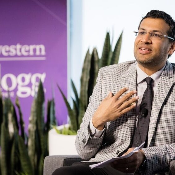 Professor Birju Shah at the India Business Conference at Northwestern University’s Kellogg School of Management. 