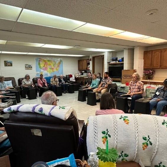 In the Cozy Chair Room, drumming is a favorite activity for CADC Members.