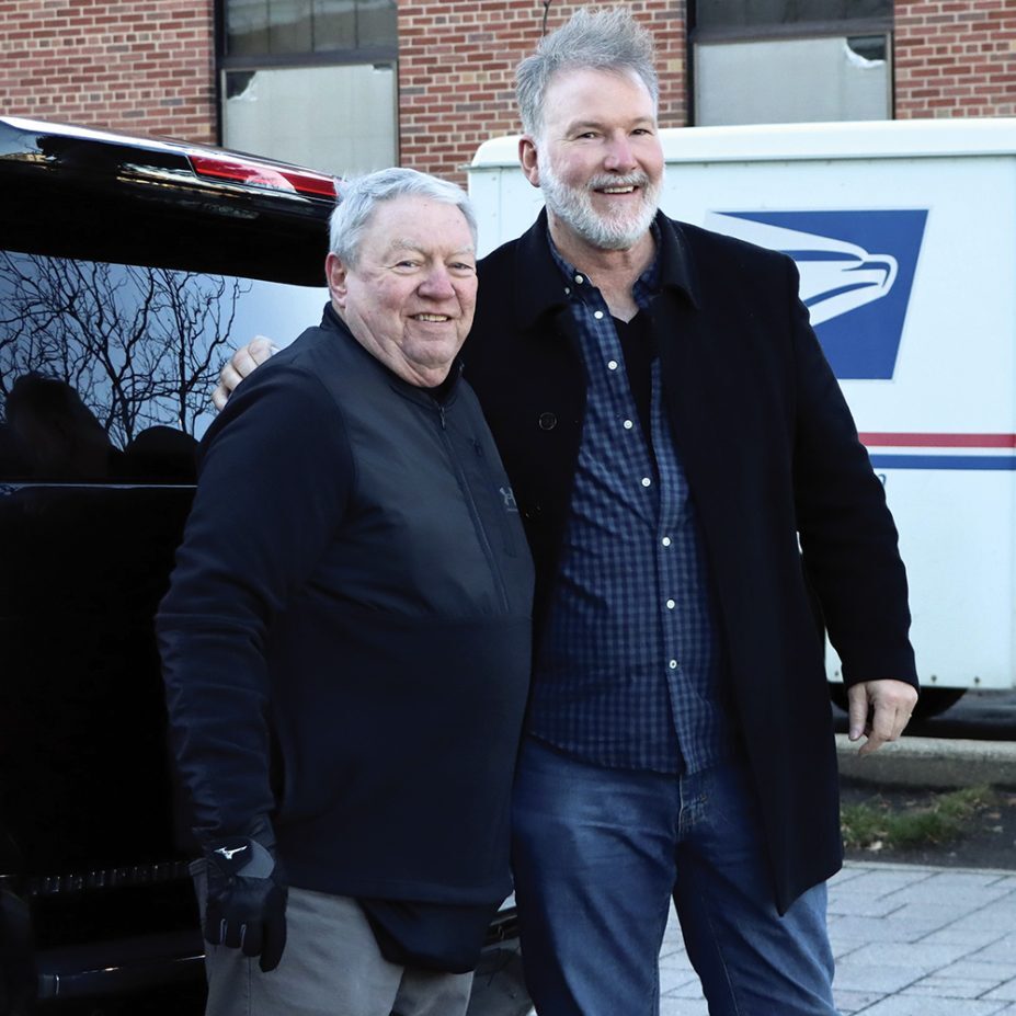 Dan Gibbons with Jim Cornelison before singing the National Anthem
