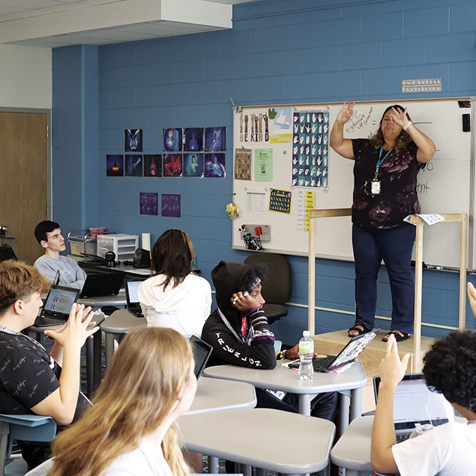 ASL classes are offered as a foreign language option at Hinsdale South.