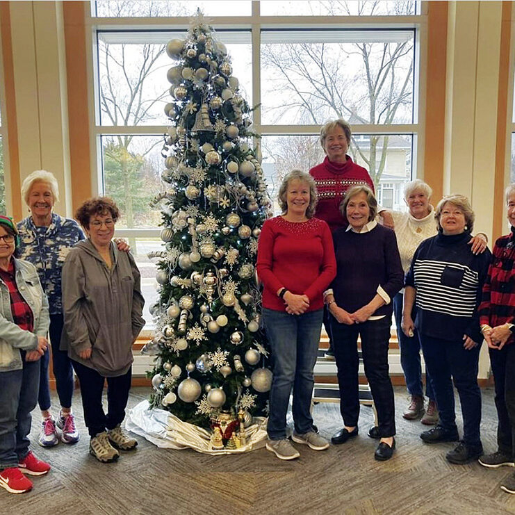 Decorating-the-library-for-Christams-for-72-years