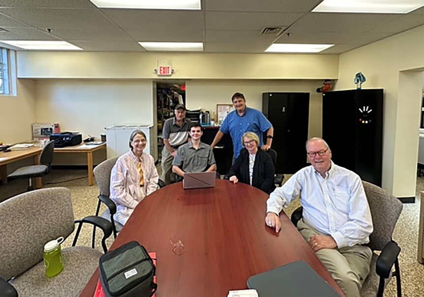 Pictured are (l. to r.):  Janet Baar, Ray Paice, Gabe Wright, Barry Cesafsky, Elizabeth Arts, and John Baar.