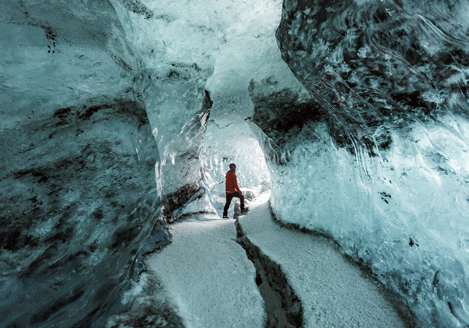 Hiking electric blue tinted glaciers and exploring ice caves are a once-in-a-lifetime experience. Ice-caving season goes from mid-October through March.  Photo by Chris Henry
