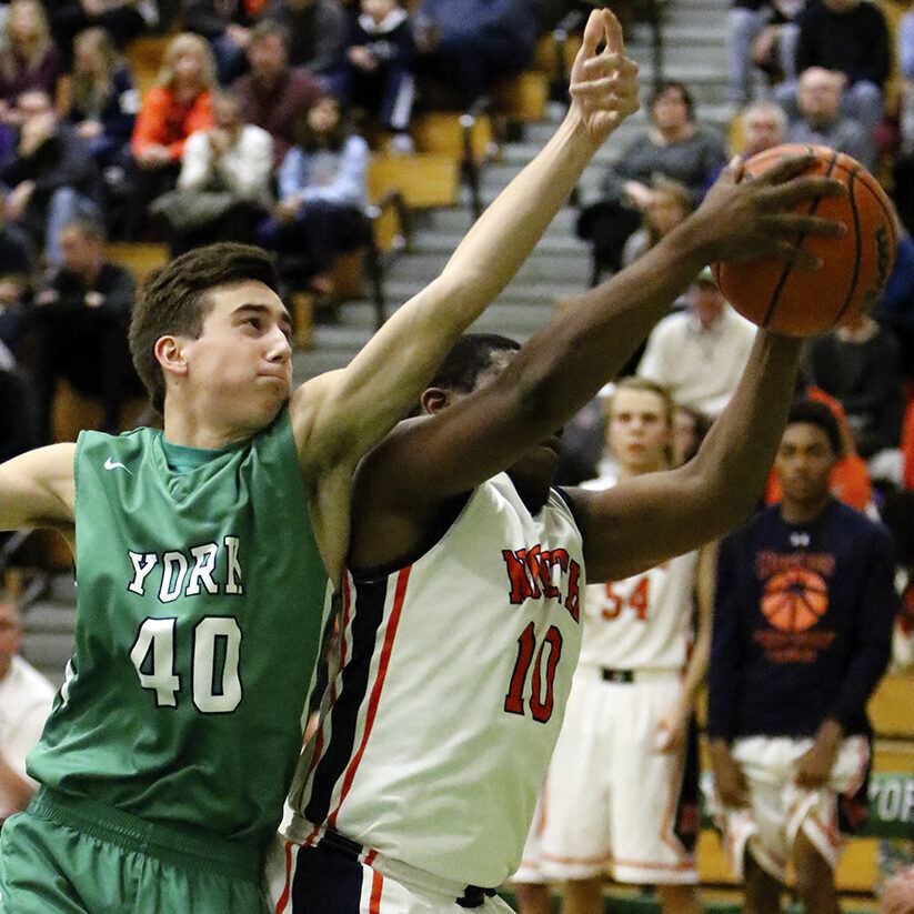 Nick Kosich of York defends in a game at the Tosh tournament.